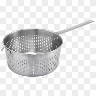 Winco Spaghetti Strainer - Stainless Steel Single Handle Colander Clipart
