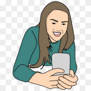 Mobile Internet Chatting Texting Social Smile - Person Texting With Transparent Background Clipart