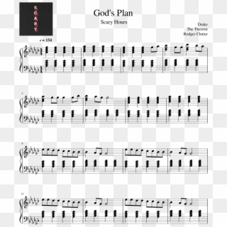 God's Plan - Drake - Scary Hours - Piano Solo Sheet - God's Plan Piano Sheet Music Clipart