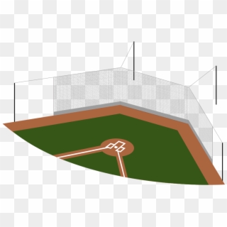Rough Sketch Of A Tie-back Cable Backstop Netting System - Baseball Tie Back Backstop Clipart