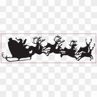 Appealing Christmas Silhouette Santa Claus With Sleigh - Silueta Santa Claus Png Clipart