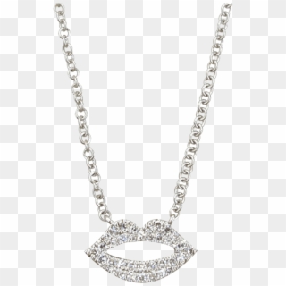 Lip White Gold And Diamond Necklace - Pendant Clipart