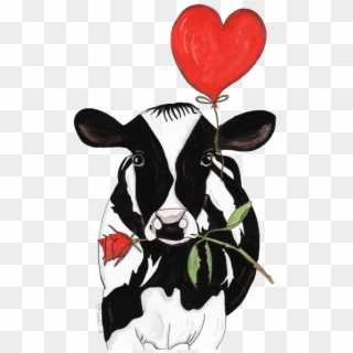 Even Cows Feel The Love - Valentines Cow Clipart