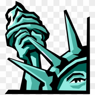 Vector Illustration Of Statue Of Liberty Colossal Neoclassical - Illustration Clipart