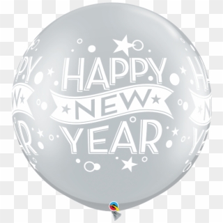 New Year Confetti Silver 30" Latex Balloons - Qualatex Clipart