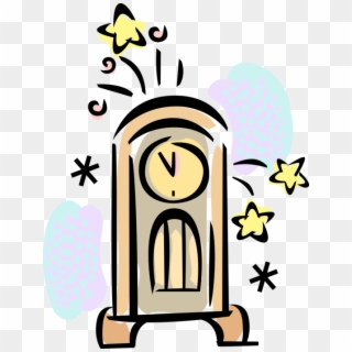 Vector Illustration Of Grandfather Clock Rings In New Clipart