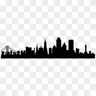 San Francisco, Skyline, Silhouette, Black And White - Sf Skyline Silhouette Clipart