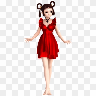 A Cute Anime Character In A Red Dress - Doll Clipart