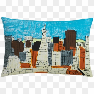 San Francisco Downtown Pillow With Feather-down Insert - Cushion Clipart