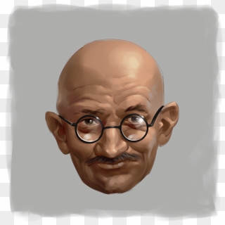 Mahatma Gandhi Digital Painting Portrait - Senior Citizen Clipart
