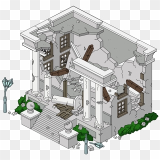 Building Cityhall Destroyed - Destroyed Building Clipart - Png Download