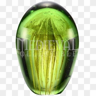 Yellow And Green Mist Jellyfish Art Glass - Sphere Clipart