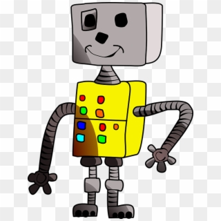 Robot Smile Childlike Yellow Machine - Robot Infantil Clipart