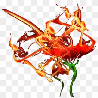 Fire Flower - Transparent Burning Roses Clipart