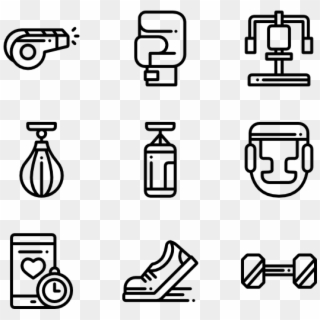 Gym Equipment - White Icons Png Clipart