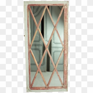 Painted Empire Lattice Window Mirror - Wood Clipart