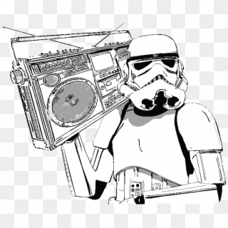 Ghetto Star Wars - Black And White Stormtrooper Clipart