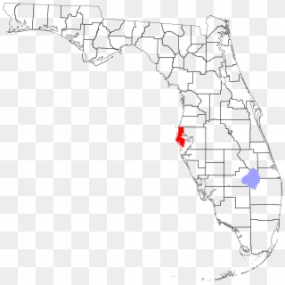 Map Of Florida Highlighting Pinellas County Clipart
