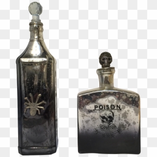 Mercury Glass Poison Bottles - Glass Bottle Clipart