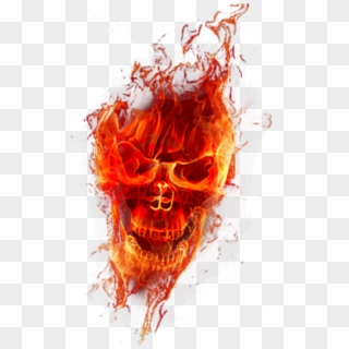 Skull Fire Png - Flame Design Transparent Png Clipart