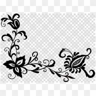 Black Flower Pattern Png Clipart Flower Designs Floral - Black Flower Pattern Png Transparent Png