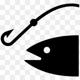 Fish, Hook, Symbol, Silhouette, Icon, Black, Isolated - Fishing Clip Art - Png Download