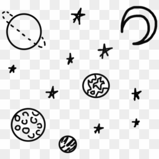 Stars Tumblr Black Moon Star Space Moon And Stars Drawing - Aesthetic Tumblr Moon And Stars Transparent Clipart