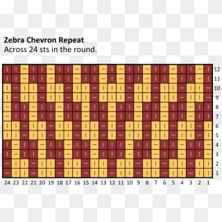 Zebra Chevron Chart - Knitting Mosaic Stitch Pattern Clipart