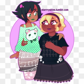 Full Size - Goth And Pastel Girlfriends Clipart