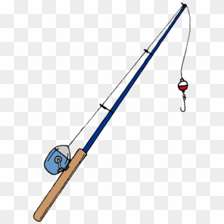 Cartoon Fishing Rod Clipart Tattoo - Fishing Pole Cartoon - Png Download