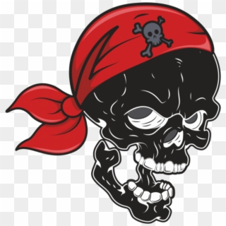 Mq Black Red Skull Skulls Pirate - Cartoon Black Skull Clipart
