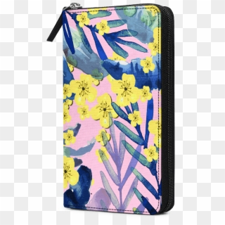 Dailyobjects Tropical Flower Yellow Blue Travel Organiser - Mobile Phone Clipart