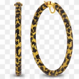 Description - Leopard Gold Hoop Earrings Clipart