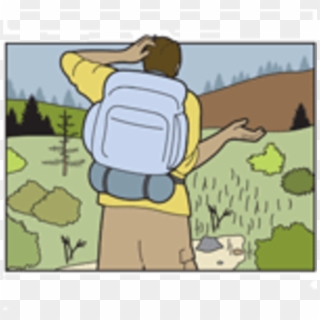 Hiking Clipart Lost Hiker - Cartoon - Png Download