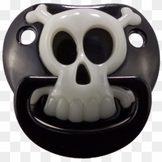 Black Pirate Skull Pacifier - Adult Pacifier Black Clipart
