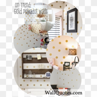 Gold Polkadot Walls - Deco Toilette Blanc Clipart