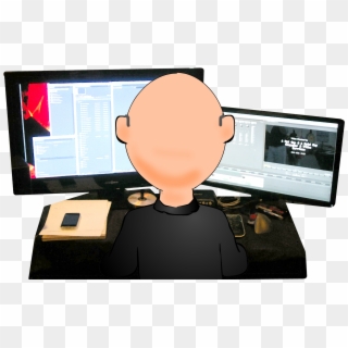 Post Production - Guy On Computer Cartoon Clipart