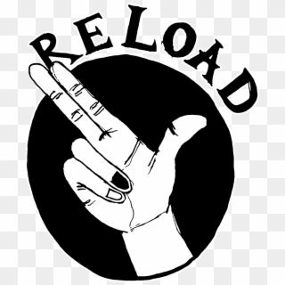 Reload Graphic Tshirt Hand Signal Hipster Club - Gun Fingers Logo Clipart