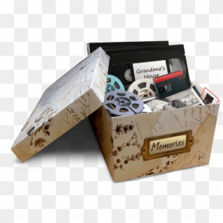 Shoebox Full Of Old Media - Carton Clipart