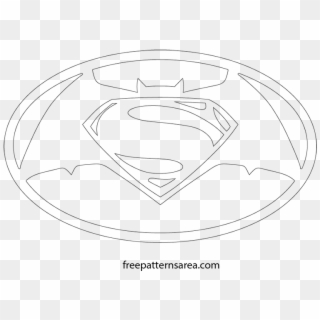 Batman Vs Superman Sign Logo Cutting Pattern - Line Art Clipart
