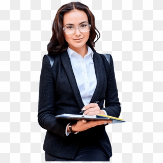 Young Pretty Business Woman Wearing Glasses Taking Clipart