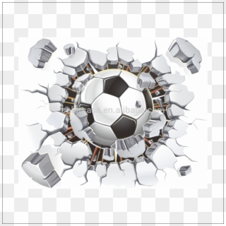 Colorcasazypa 1487 N 3d Football Wall Stickers Broken - Soccer Ball Wall Stickers Clipart