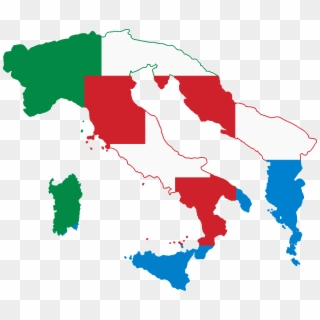 Flag Map Of The Italian Language - Monarchy Vs Republic Italy Clipart