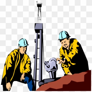 Vector Royalty Free Oil Workers With Drill Bit And - Oil And Gas Worker Vector Clipart