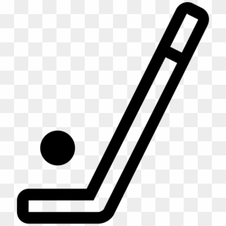 Hockey Stick And Ball Sportive Symbol Comments - Hockey Stick White Png Clipart