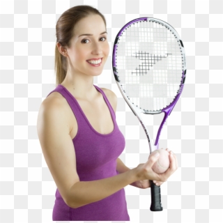 Download Smiling Woman With A Tennis Racket Png Image - Woman With A Tennis Racket Clipart