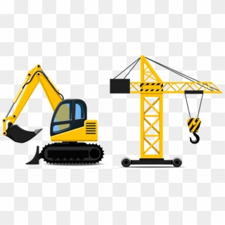 Crane Clipart Cartoon Construction - Construction Site Vector Png Transparent Png