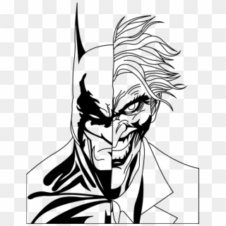 New Batman Drawing Outline - Batman And Joker Face Drawing Clipart