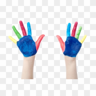 Little Girl Hands Paint - Kids Hands Paint Png Clipart
