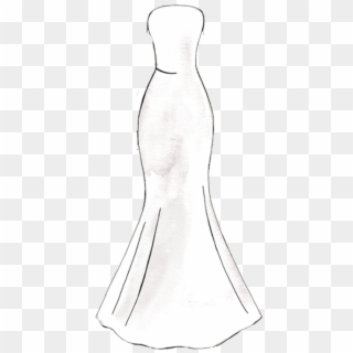 Mermaid Silhouette Sketch - Wedding Dress Silhouette Clipart